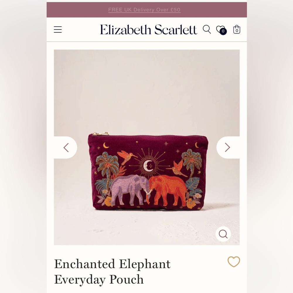 Elizabeth Scarlett Enchanted Elephant pouch BNWT